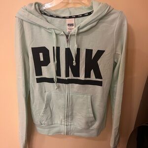 PINK baby blue/mint sweater zip up hoodie
